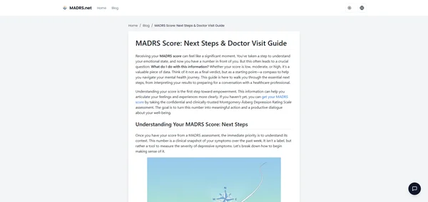 MADRS Score: Next Steps & Doctor Visit Guide