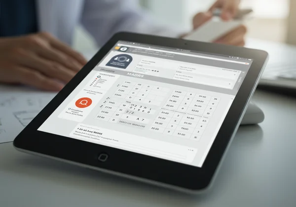 MADRS digital workflow integration on a tablet screen