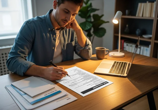 Person completing self assessment form